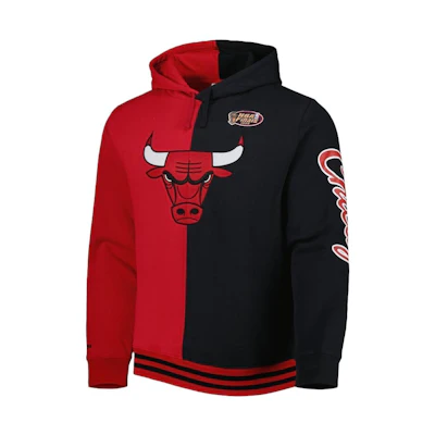 NBA Mitchell & Ness Chicago Bulls Split Pullover Hoodie Red/Black () 5176737
