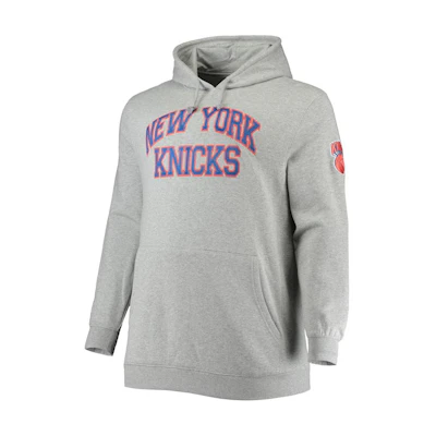 NBA Mitchell & Ness Knicks Logo Hoodie Grey Pullover Long Sleeve 4362243