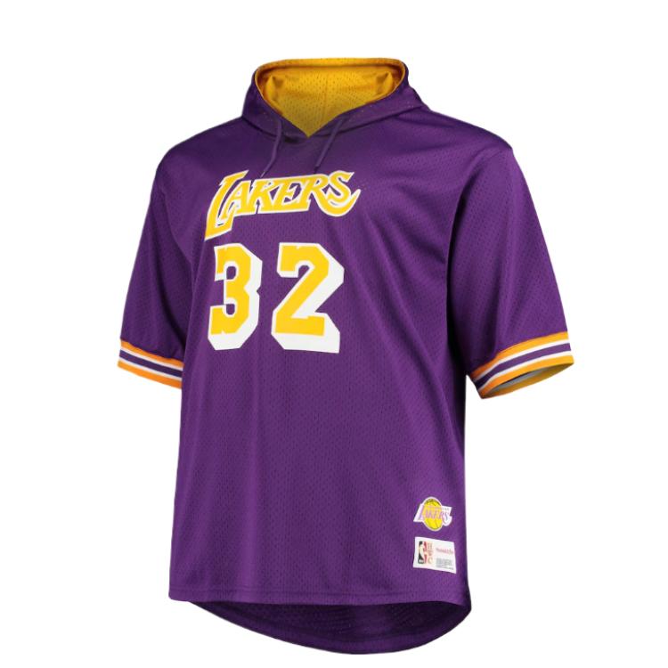 NBA Mitchell & Ness Lakers Magic Johnson Colorblock Hoodie Purple - 4520187