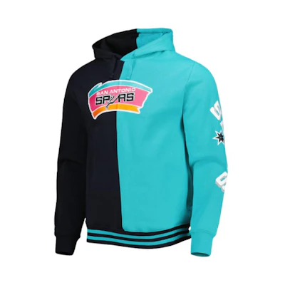 NBA Mitchell & Ness San Antonio Spurs Colorblock Hoodie Blue/Black Men’s 5176758