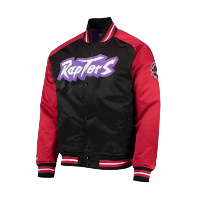 NBA Mitchell & Ness Toronto Raptors Snap Button Jacket Black/Red Long Sleeve 4535771