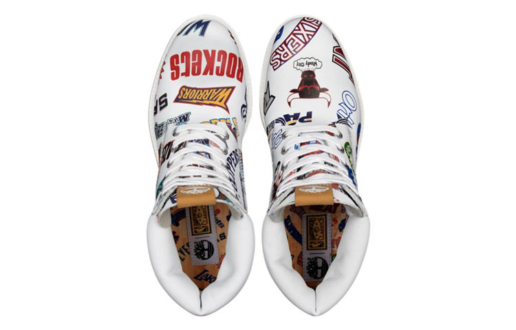 Lookbook Bottes NBA x Mitchell and Ness x Timberland 6" Premium ''Logos Rétro''. A1UD6-100