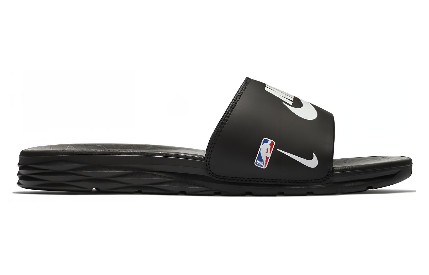 Order NBA x Nike Benassi Solarsoft '黑色' 拖鞋 917551-004