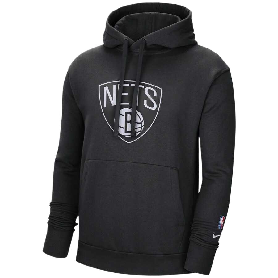 NBA Nike Brooklyn Nets Essential Logo Print Pullover Sweatshirt Black Men 12062844