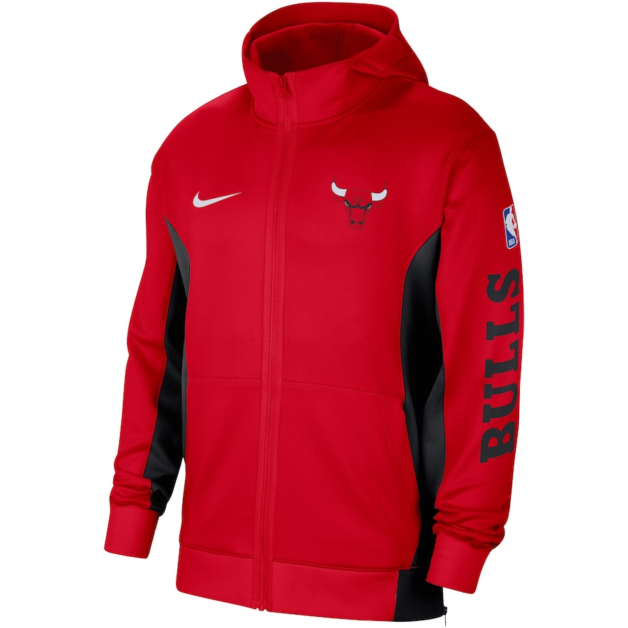 NBA Nike Chicago Bulls Thermaflex Red Hoodie Full-Zip Sweatshirt 13374129