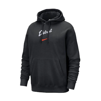 NBA Nike Detroit Pistons Logo Hoodie Black - Long Sleeve Pullover 13392770
