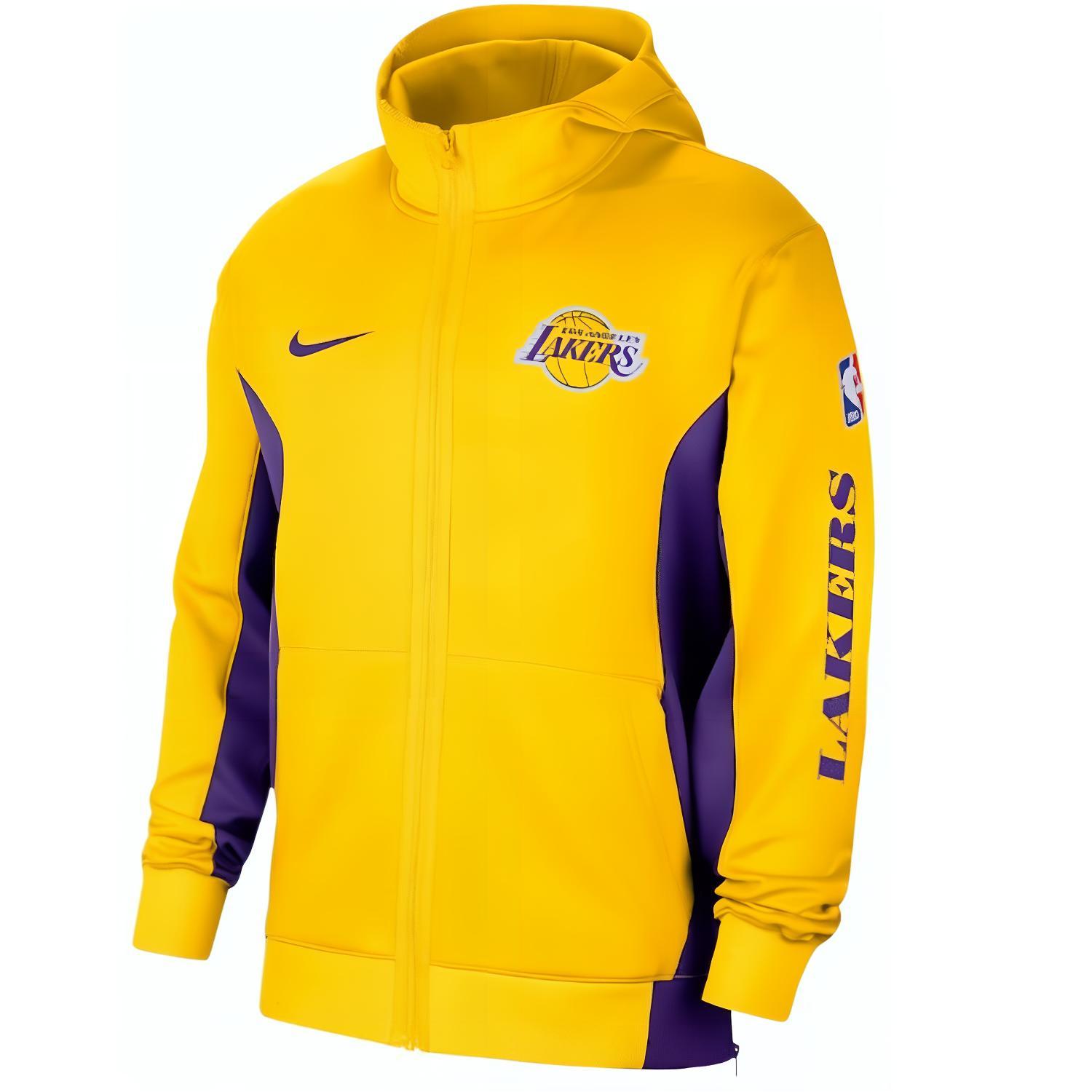 NBA Nike Los Angeles Lakers Yellow Hoodie Zip-Up Jacket - 13374095