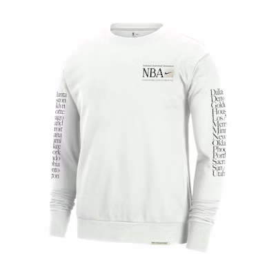 NBA Nike Team 31 Crew Logo Print White Sweatshirt Long Sleeve Pullover 200819720