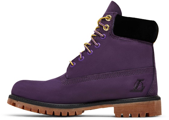 NBA x Timberland 6 Inch Premium 'Los Angeles Lakers' sepatu boots ungu. TB0A285H527 Lookbook NBA x Timberland 6 Inch Premium 'Los Angeles Lakers' sepatu boots ungu. TB0A285H527
