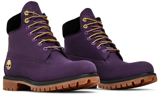 NBA x Timberland 6 Inch Premium 'Los Angeles Lakers' sepatu boots ungu. TB0A285H527 Cheap NBA x Timberland 6 Inch Premium 'Los Angeles Lakers' sepatu boots ungu. TB0A285H527