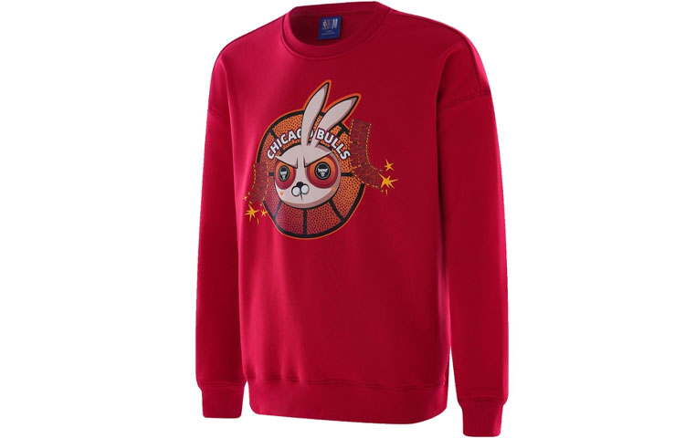 NBA Year of the Rabbit Bulls Graphic Crewneck Sweatshirt Scarlet Unisex APCRE00005CHI42