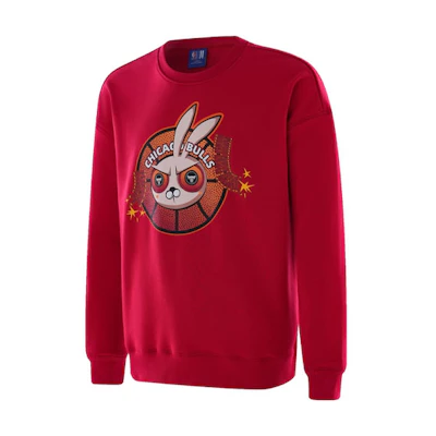 NBA Year of the Rabbit Bulls Graphic Crewneck Sweatshirt Scarlet Unisex APCRE00005CHI42