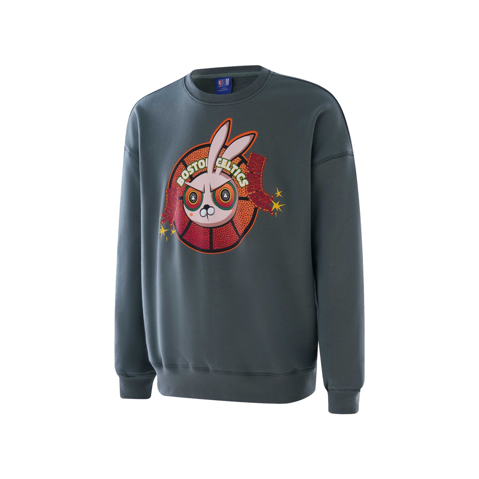 NBA Year of the Rabbit Celtics Cartoon Graphic Crewneck Sweatshirt Unisex Green/Grey APCRE00005BOS72