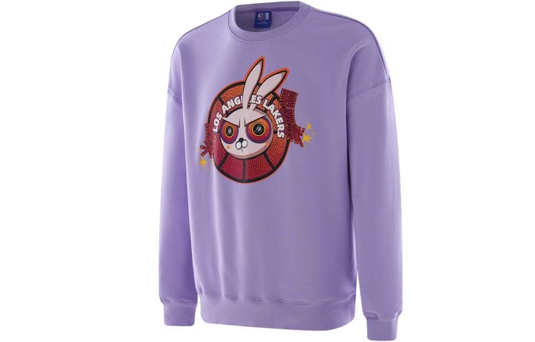 NBA Year of the Rabbit Lakers Graphic Crewneck Sweatshirt Unisex - Purple APCRE00005LAL95