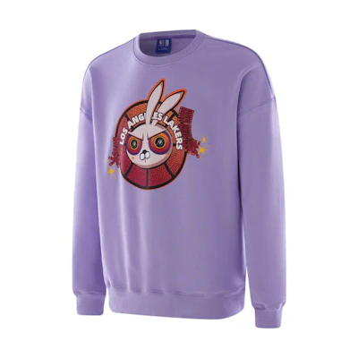 NBA Year of the Rabbit Lakers Graphic Crewneck Sweatshirt Unisex - Purple APCRE00005LAL95