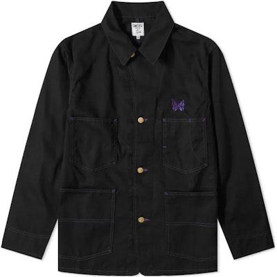 Needles 黑色刺繡蝴蝶翻領夾克 KP285 Buy Needles 黑色刺繡蝴蝶翻領夾克 KP285