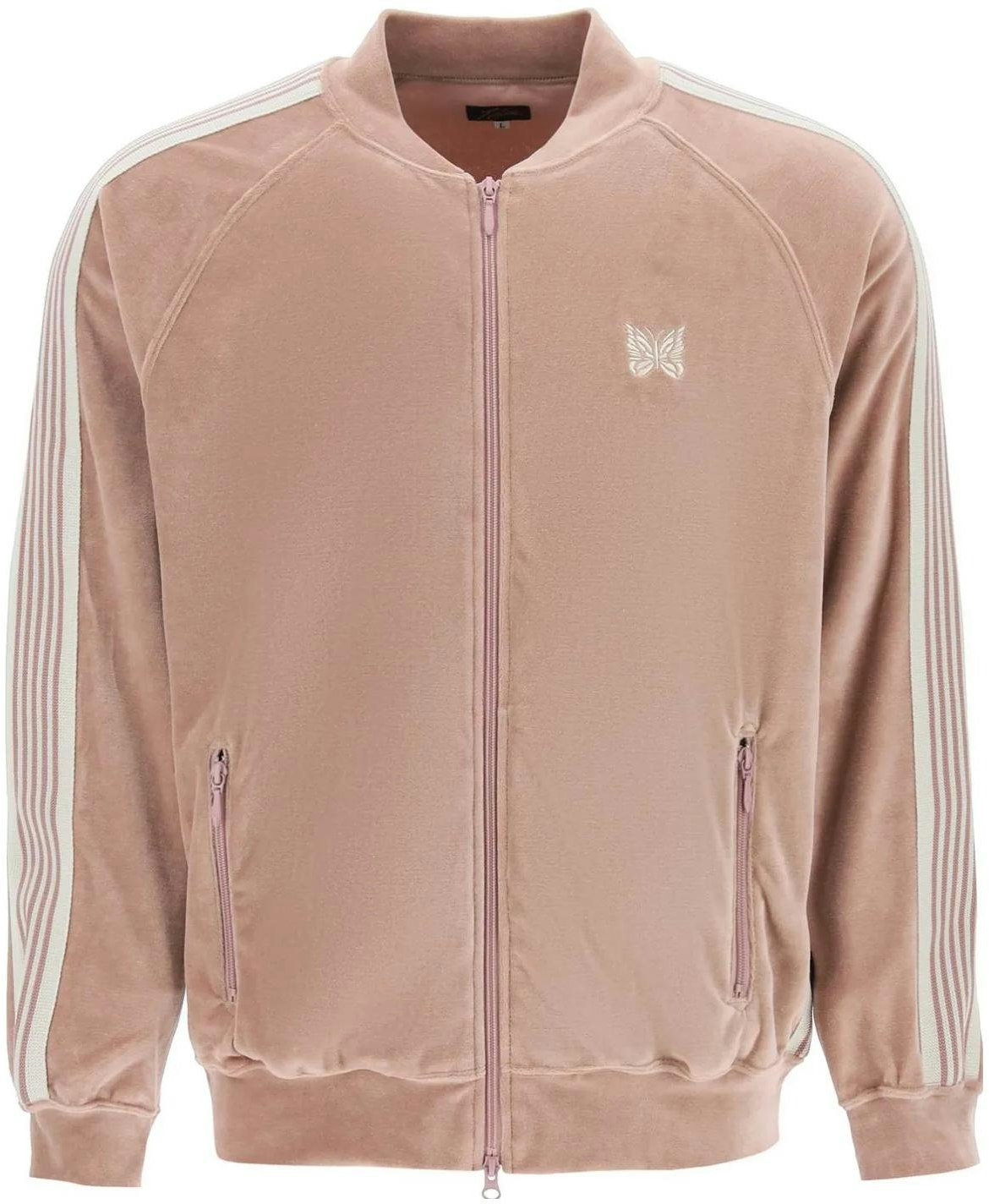 needles-pink-striped-detail-zip-up-jacket-mr-291-oldro