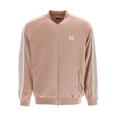Needles Pink Striped Detail Zip-Up Jacket. MR291OLDRO