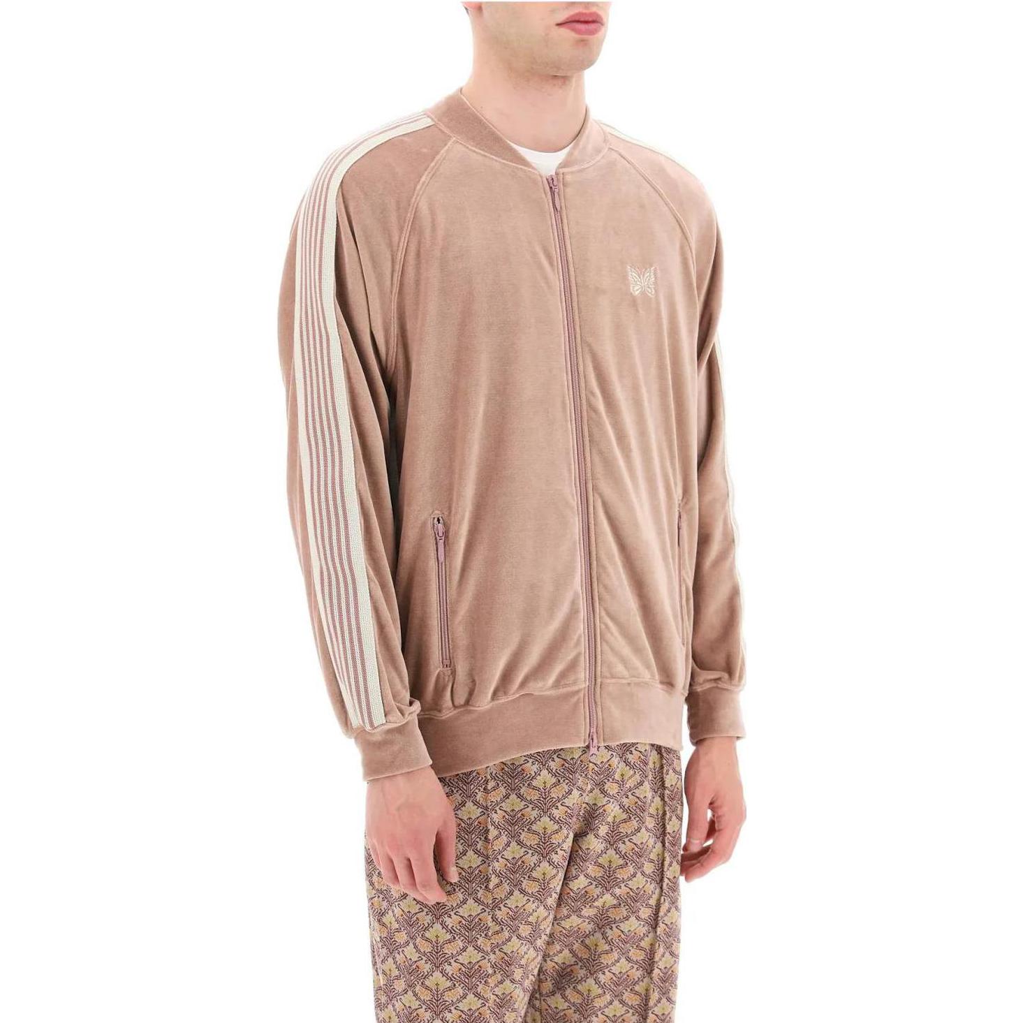 Lookbook Needles 粉色條紋細節拉鏈外套。 MR291OLDRO