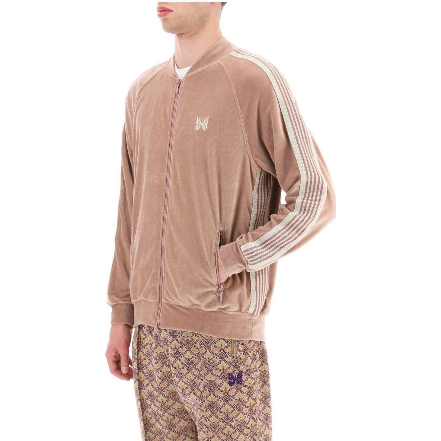 Shop Needles 粉色條紋細節拉鏈外套。 MR291OLDRO