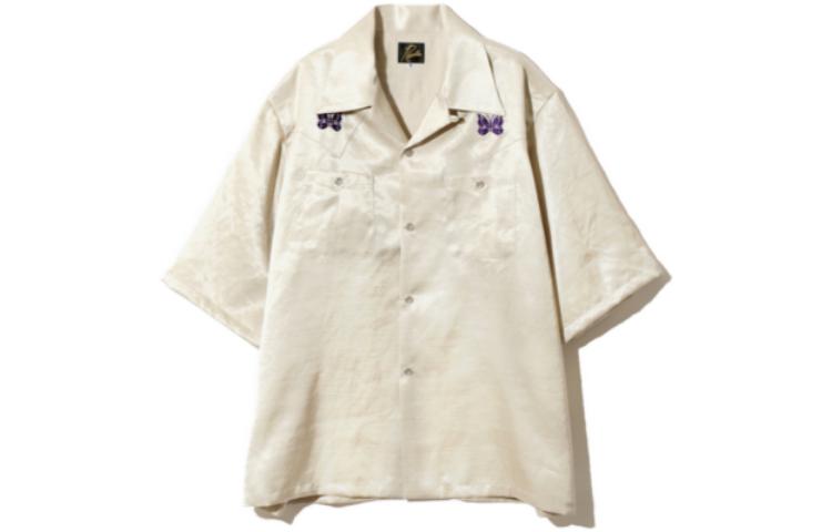 Needles  Solid Brown Short Sleeve Polo Casual Shirt MR254C