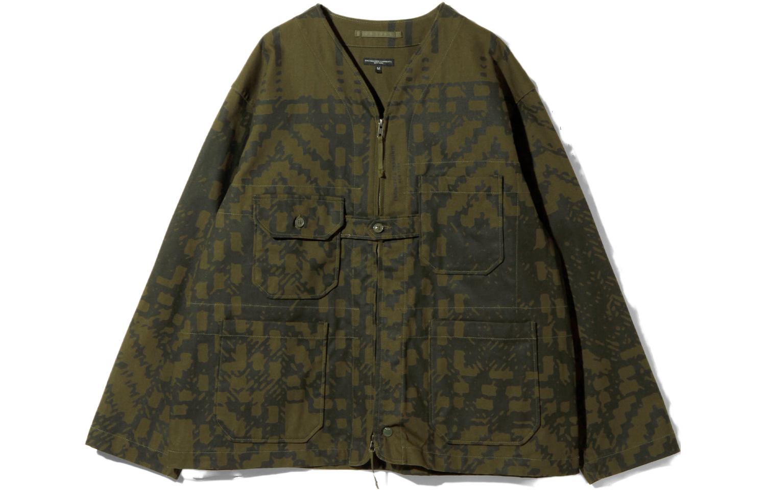 Needles All-Over Print Casual Jacket Unisex Green NQ223