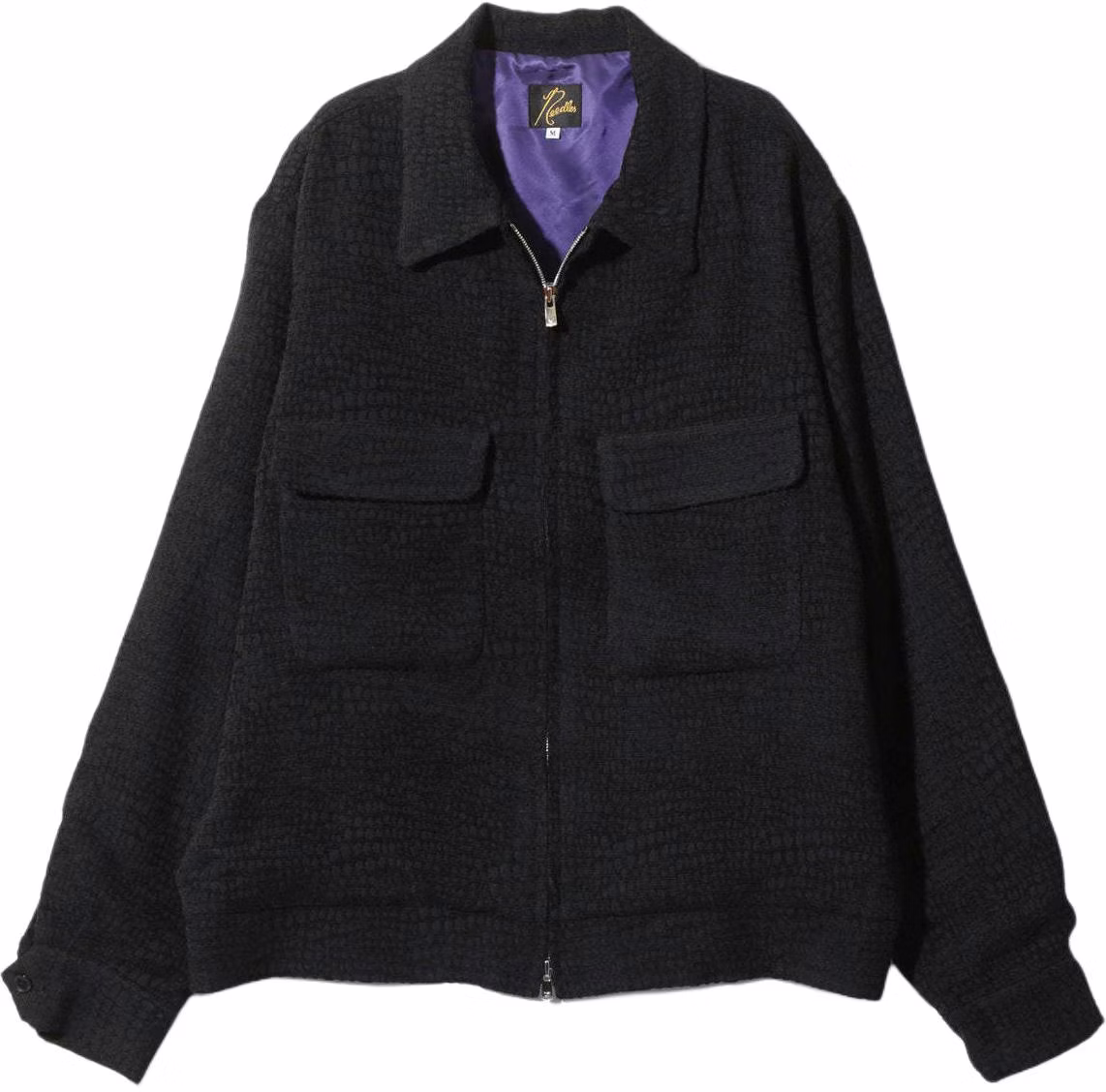 needles-animal-jacquard-zip-jacket-unisex-black-pu-132-b