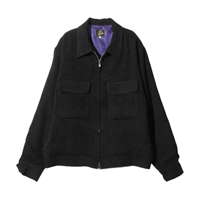 Needles Animal Jacquard Zip Jacket Unisex Black PU132B