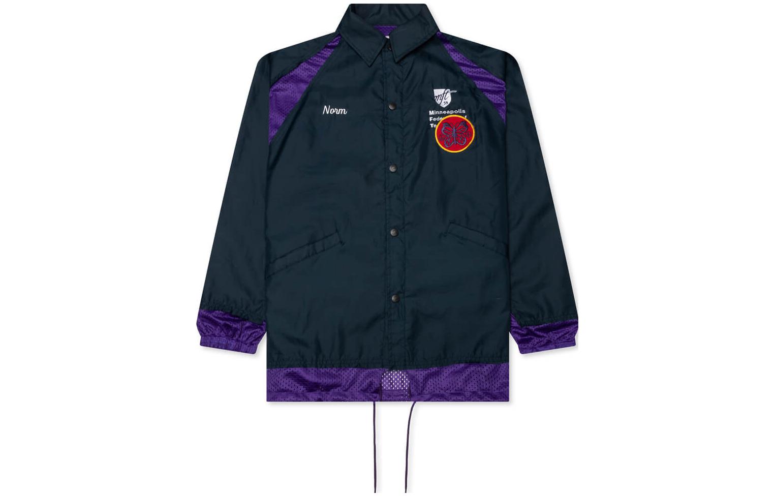 Needles Badge Letter Animal Print Button-Up Jacket Unisex Black Long Sleeve MR342-PUR