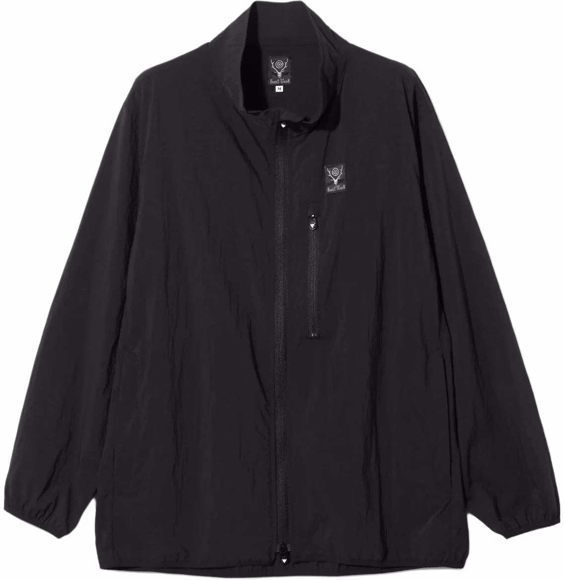 needles-badge-logo-stand-collar-zip-jacket-unisex-black-ot-097-c