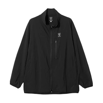 Needles Badge Logo Stand Collar Zip Jacket Unisex Black OT097C