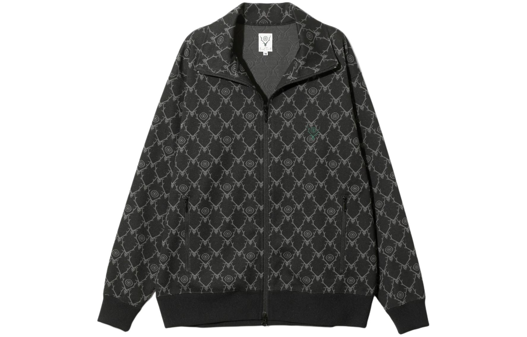 Needles Black All-Over Printed Zip-Up Jacket Unisex OT597B