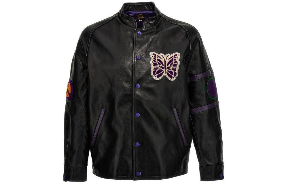 Needles Black Animal Print Snap-Button Track Jacket NS078-BBLACK