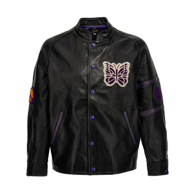 Needles Black Animal Print Snap-Button Track Jacket NS078-BBLACK