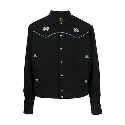 Needles Black Fitted Long-Sleeve Jacket with Square Neckline MR201BLACK
