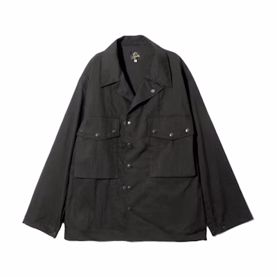 Needles Black Single-Breasted Jacket with Chest Pocket Design PU188B