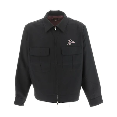 Needles Black Solid Print Turn-Down Collar Long-Sleeve Jacket MR196000BLACK