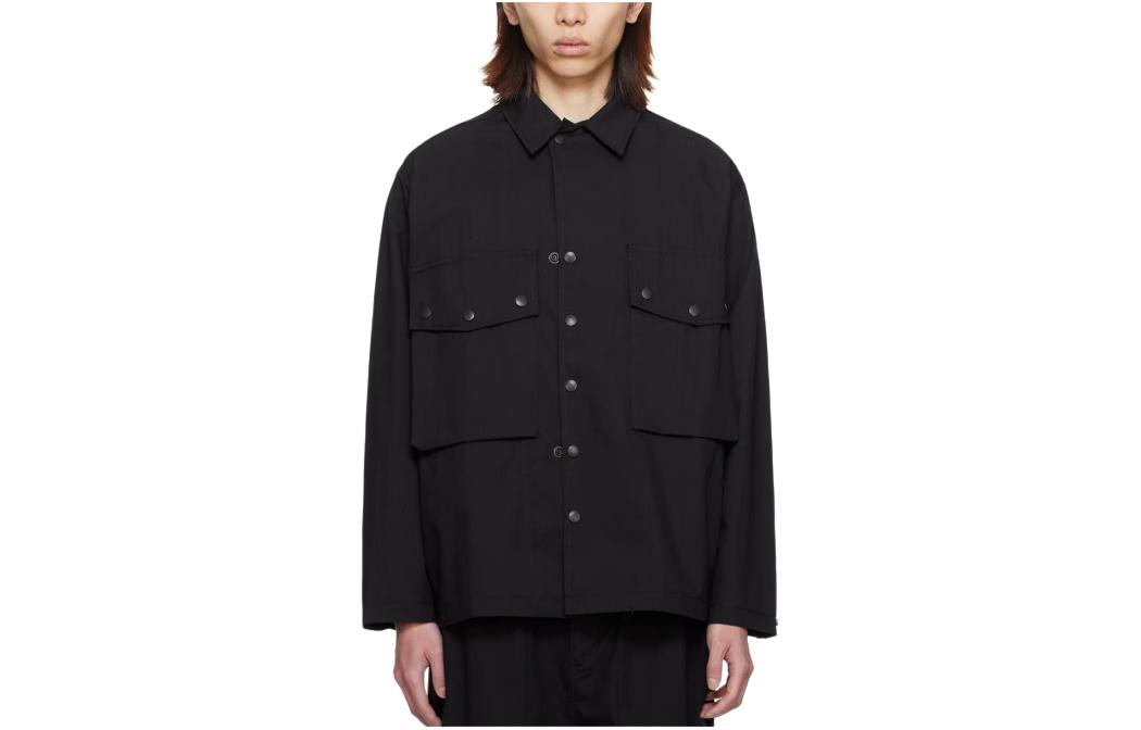 Needles Black Solid Single-Breasted Casual Jacket 241821M180017