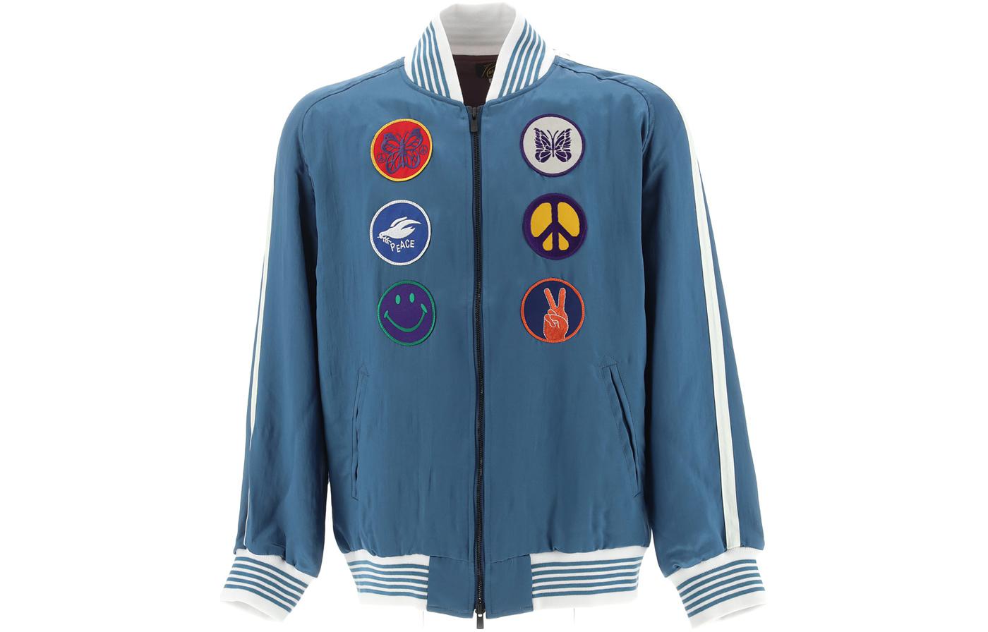 Needles Blue Animal Print Long Sleeve Jacket MR195000BLUE