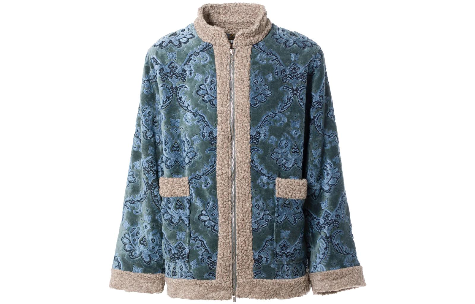 Needles Blue Full-Print Floral Zip-Up Jacket LQ110-BLU-GRY
