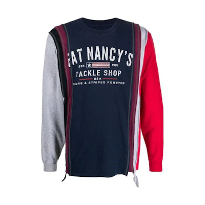 Needles Blue Letter Crewneck Long Sleeve Sweatshirt NS3131