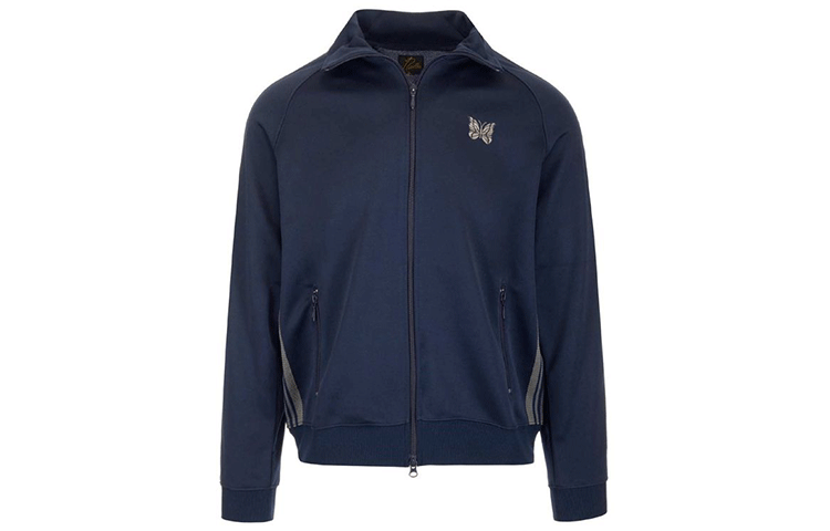 Needles Blue Zip-Up Collared Long Sleeve Jacket JO221CNAVY