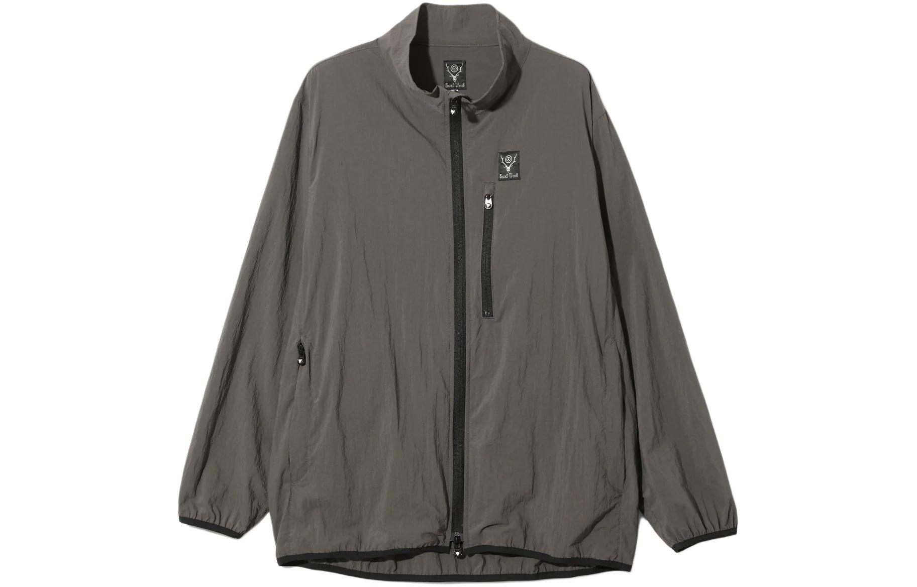 Needles Brown Badge Pattern Zip-Up Jacket Unisex Long Sleeve OT098C