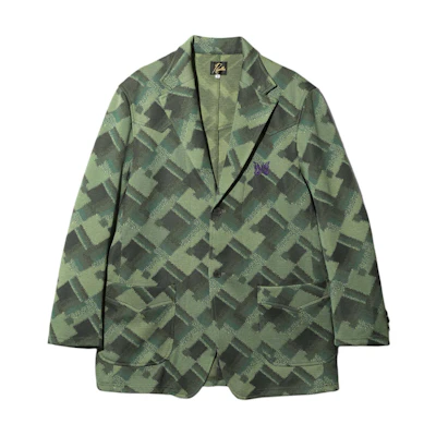 Needles Butterfly Embroidered Button-Up Jacket Unisex Green OT222E