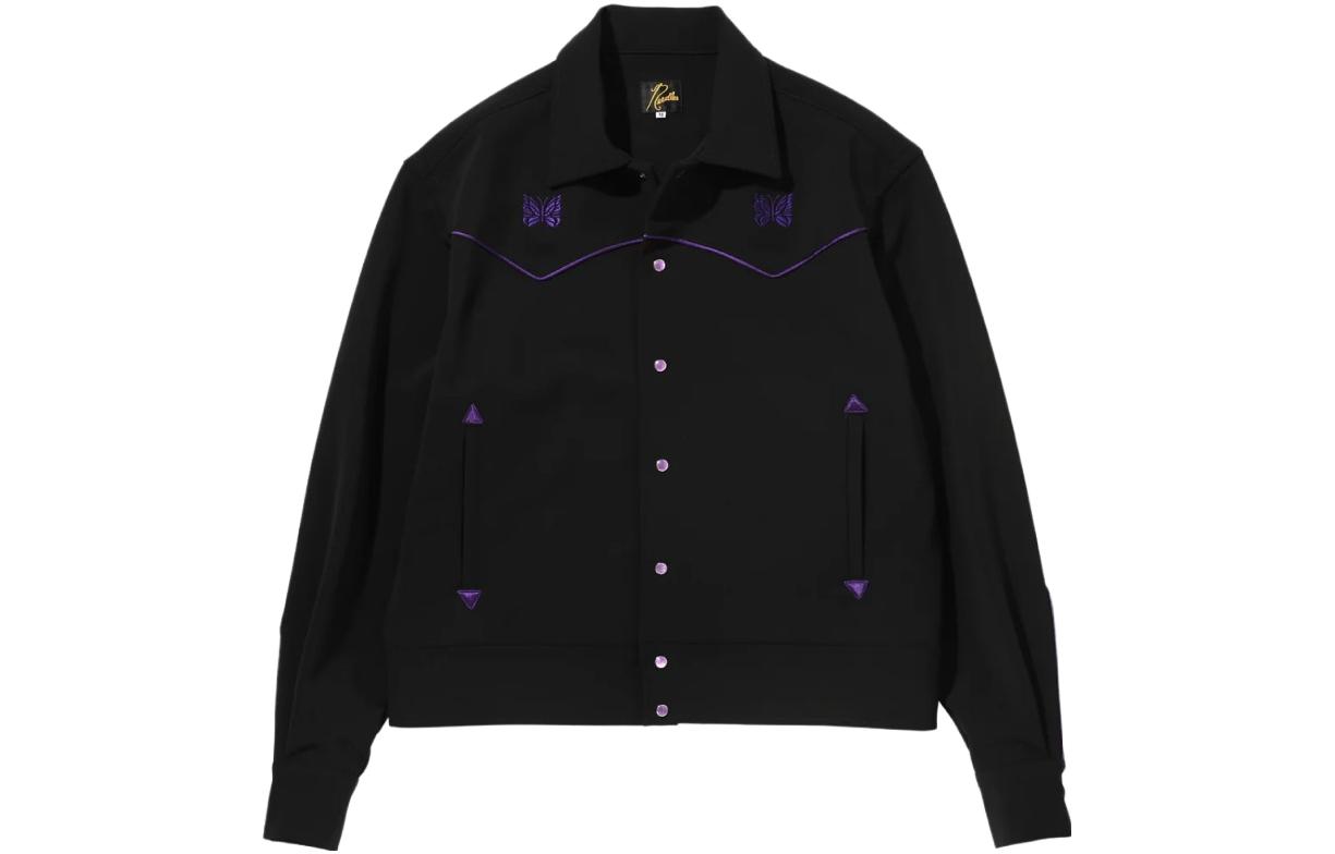 Needles Butterfly Embroidered Button-Up Long-Sleeve Jacket LQ162C