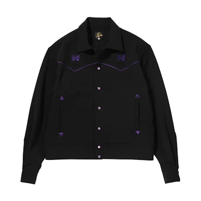 Needles Butterfly Embroidered Button-Up Long-Sleeve Jacket LQ162C