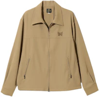 Needles Butterfly Embroidered Collared Jacket Brown Unisex OT138A Needles Butterfly Embroidered Collared Jacket Brown Unisex OT138A