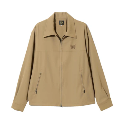 Needles Butterfly Embroidered Collared Jacket Brown Unisex OT138A