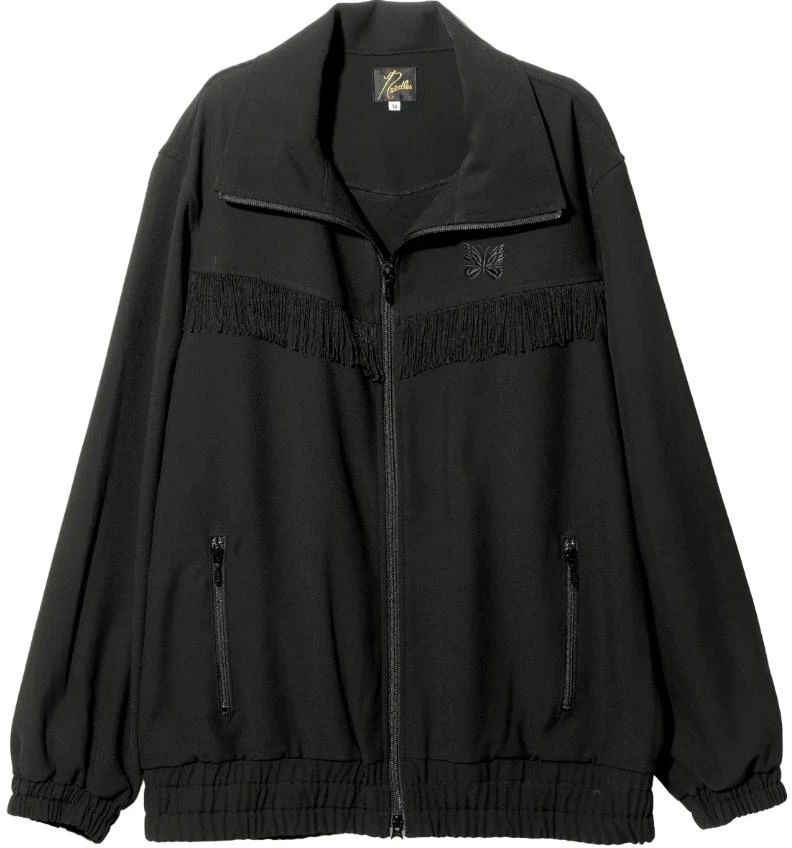 needles-butterfly-embroidered-fringe-collar-jacket-unisex-black-ot-198-d