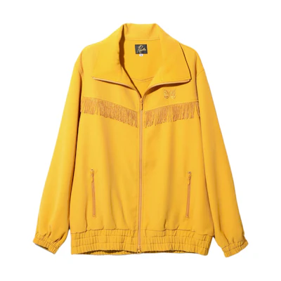 Needles Butterfly Embroidered Fringe Collar Jacket Yellow Unisex OT198A